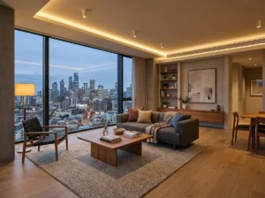 Custom furniture kayu jati modern untuk apartemen mewah