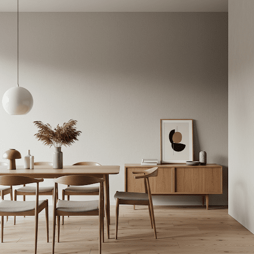 Interior minimalis dengan sentuhan furniture Jepara warna netral