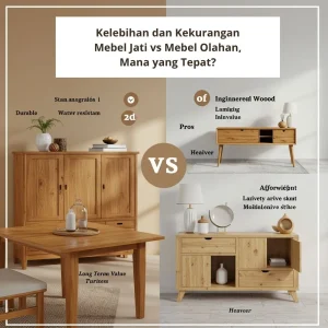 Kelebihan dan Kekurangan Mebel Jati vs Mebel Olahan, Mana yang Tepat