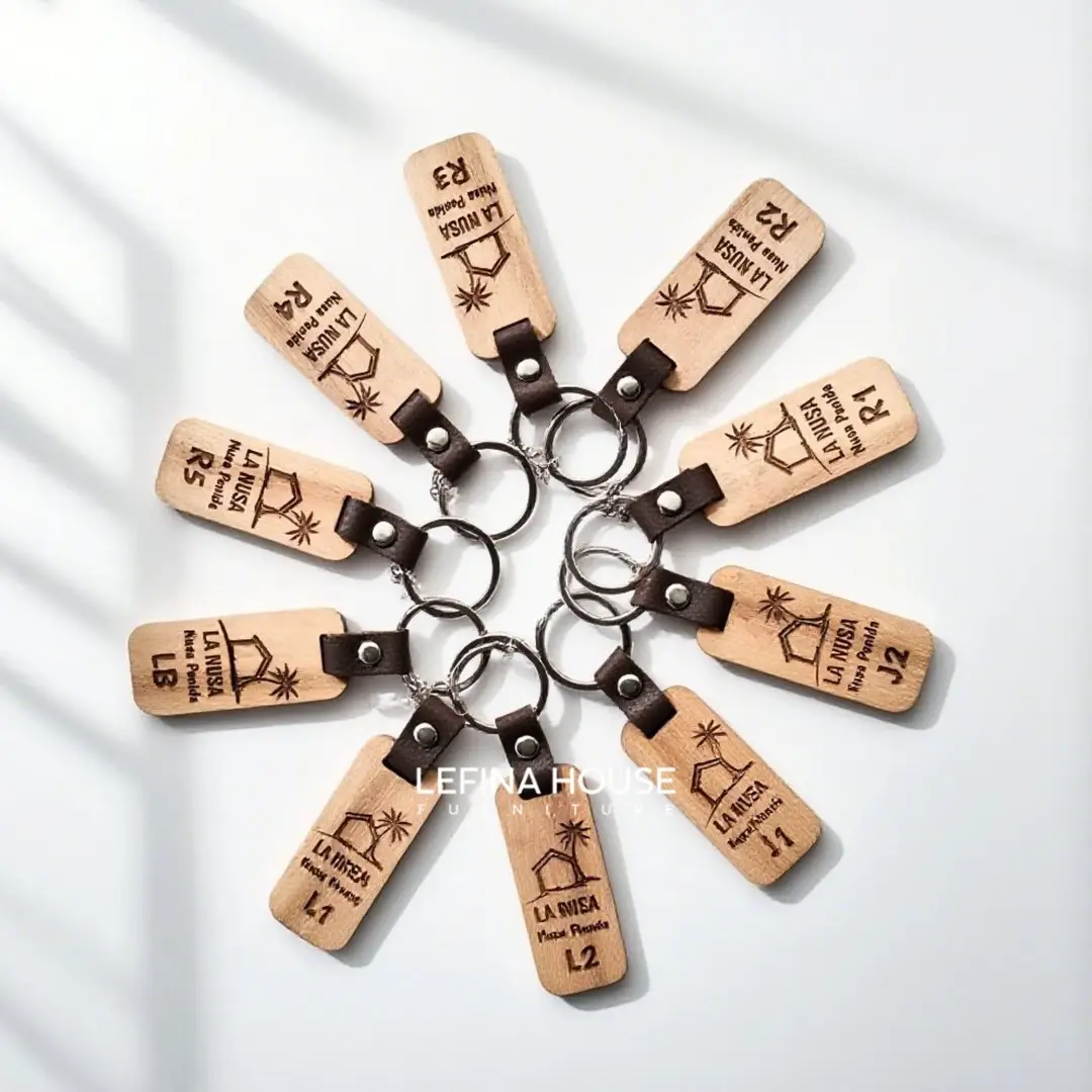 Gantungan kunci kayu panjang - furniture Jepara custom Lefina House