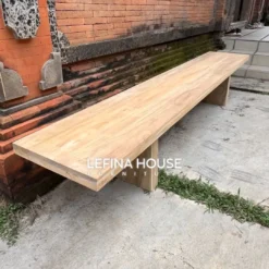 Bangku Cafe Panjang dari kayu jati solid minimalis – LBEN012