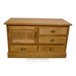 Bufet Jati Minimalis 4 Laci 1P LBUF008