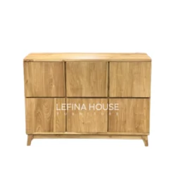 Bufet Jati Laci Simetris Simpel dan Estetik