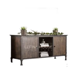 Bufet Minimalis Industrial dengan Rangka Besi