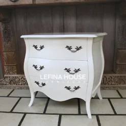 Bufet klasik Jepara warna putih duco model antique French commode