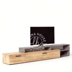 Meja Bufet TV Kayu Natural Minimalis - LBUF089 - furniture jati jepara