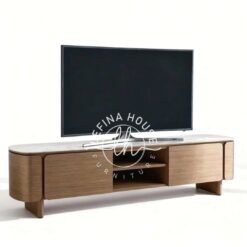 Buffet TV Kayu Lengkung Modern Duco - LBUF093 - furniture jati jepara