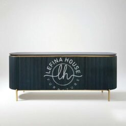 Jual Credenza Kayu Gelap Garis Vertikal Elegan - LBUF128 - mebel jepara