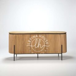 Credenza Kayu Natural Bundar Mewah - LBUF130 - furniture jepara