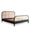 tempat tidur rotan hitam besi industrial minimalis