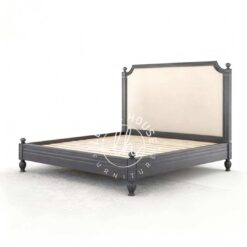 tempat tidur kayu hitam headboard klasik modern