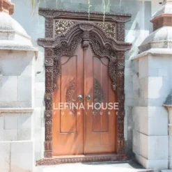 Pintu gebyok Jepara ukiran kayu jati model LGYK009