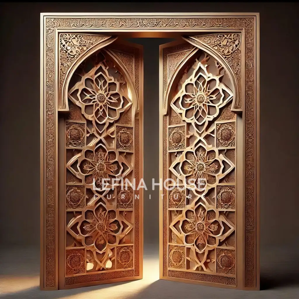 Pintu Rumah Gebyok Jawa Modern dari kayu jati ukiran Jepara - LGYK016