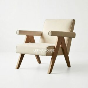 Kursi accent kayu modern unik
