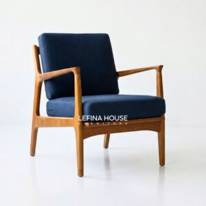 Kursi lounge kayu mid century