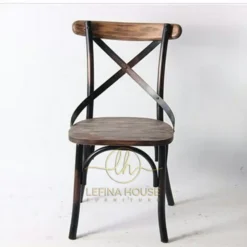 Kursi makan retro silang blackie – furniture Jepara