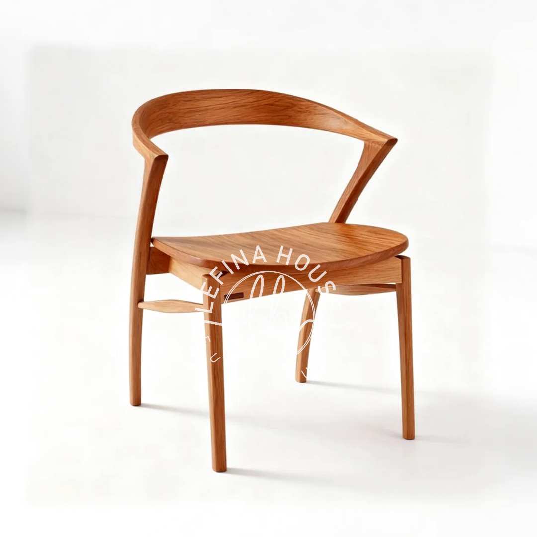 Kursi kayu jati lengkung minimalis elegan modern