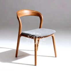 Kursi kayu jati minimalis modern sandaran melingkar