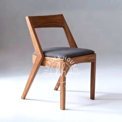 Kursi makan jati minimalis modern sandaran tegak