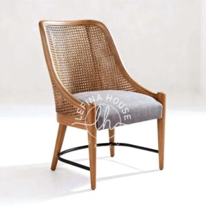 Kursi Rotan Kayu Jati Minimalis Modern Elegan - LKAL041 - Indonesia furniture Kursi rotan kayu jati minimalis modern elegan