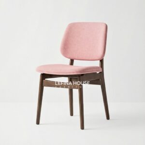 kursi kayu minimalis jok pink modern