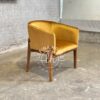 Kursi makan jati jok velvet warna emas desain modern