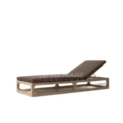 Lounger kayu jati minimalis gaya Japandi