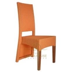 Kursi rotan minimalis warna orange - Indonesia furniture