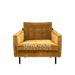 Sofa santai 1 dudukan motif linen modern minimalis