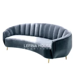 sofa tamu mewah bahan beludru love seat dimensi 200x80x88cm