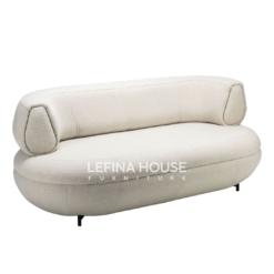 sofa ruang tamu gaya japandi love seat dimensi 177x87x74cm