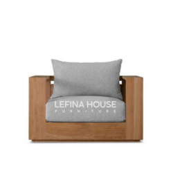 sofa tamu minimalis kayu jati single seat dimensi 80x91x88cm