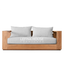 sofa tamu minimalis jati 2 seater love seat dimensi 150x91x88cm