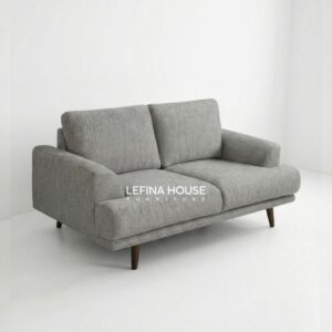 sofa minimalis 2 seater abu modern