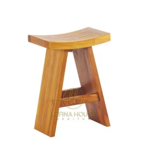 Kursi Mandi Jati Lengkung Minimalis - LKST009 Shower Stool Jati Curve LKST009