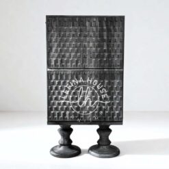 Lemari bar kayu jati hitam ukir premium