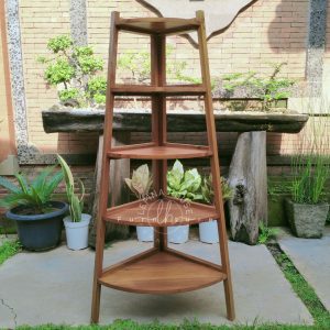 Rak Sudut Jati Rak Penyimpanan dan Dekorasi