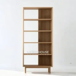 Rak lemari hias minimalis jati Jepara gaya tropis