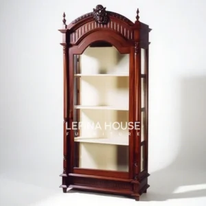 Lemari hias satu pintu ukir lengkung gaya Victorian oleh furniture Jepara Lefina House