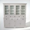 Buffet putih vintage dengan banyak laci dan pintu kaca - furniture Jepara Lefina House