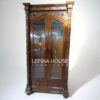 Lemari kaca ukiran Jepara elegan 2 pintu produksi Lefina House