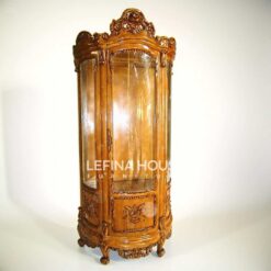 Lemari Pajangan Kaca Jati Ukir Antik