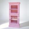 Lemari pajangan vintage shabby pink furniture Jepara Lefina House