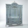 Lemari pajangan shabby chic biru putih furniture Jepara Lefina House