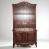 Lemari pajangan kayu jati ukir klasik 2 pintu bawah, produksi furniture Jepara oleh Lefina House