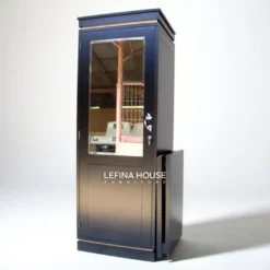 Lemari Hitam Minimalis Meja Lipat Kaca LLPK001 - Furniture Jepara Fungsional oleh Lefina House