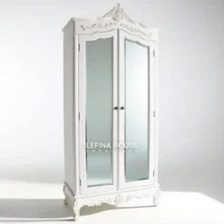 Lemari Cermin Ukir Gaya Klasik Eropa LLPK003 - Furniture Jepara Mewah oleh Lefina House