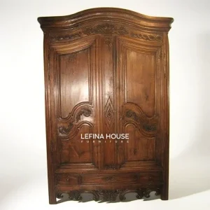 Lemari Pakaian Ukir Klasik Eropa 2 Pintu LLPK008 - Furniture Jepara Mewah oleh Lefina House