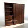 Lemari Pakaian 2 Pintu Sliding Kayu Jati Warna Walnut - Furniture Jepara