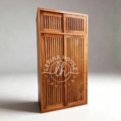 Lemari Pakaian Jati Minimalis 2 Pintu Kisi Udara